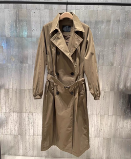 2025秋新品 正品 弹丝长绒棉外套附腰带风衣MBE3TRC006 秦岚同款