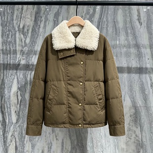 冬新品羽绒服202690绒可拆内胆羊毛领全棉工装宽松MBF4EIN019