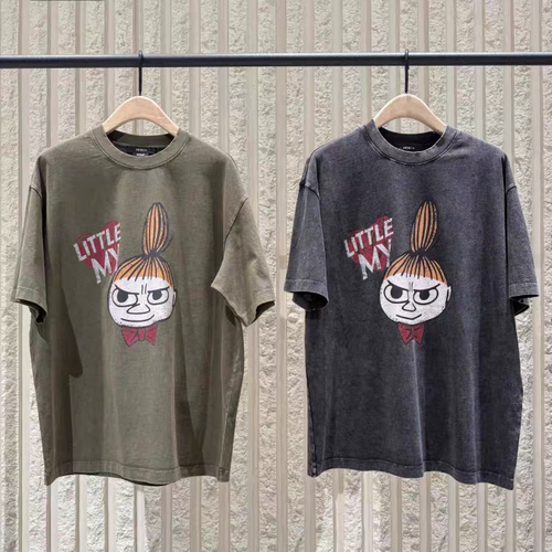 【MOOM联名】正品2026夏新品套色炒雪花斑驳棉质T恤MBF2TEE047