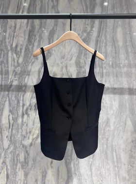 【肯豆同款】正品2025夏新品时装收腰A字摆背心上衣MBE2TOP034