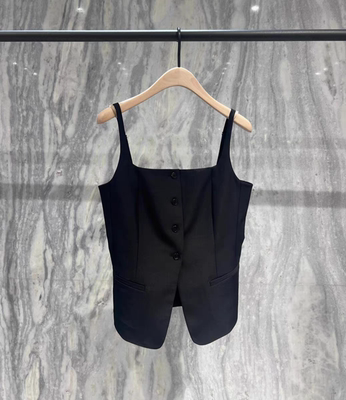 【肯豆同款】正品2025夏新品时装收腰A字摆背心上衣MBE2TOP034