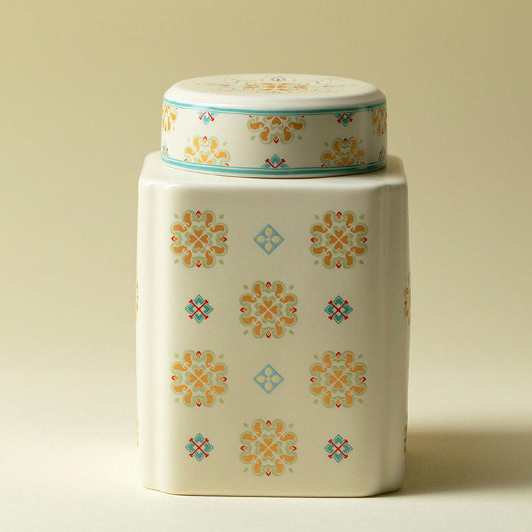 宠物骨灰罐 高颜值四方密封坛 宝相花纹陶瓷防潮瓶 猫咪狗灰骨盒,商业/办公家具,骨灰盒,淘宝优惠券,粉丝福利购,淘宝优惠卷