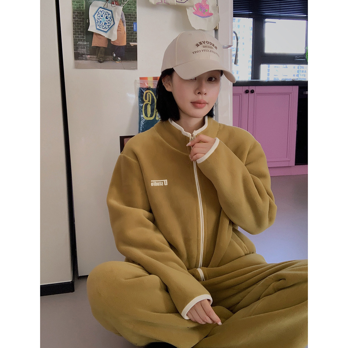 加厚保暖摇粒绒家居服套装