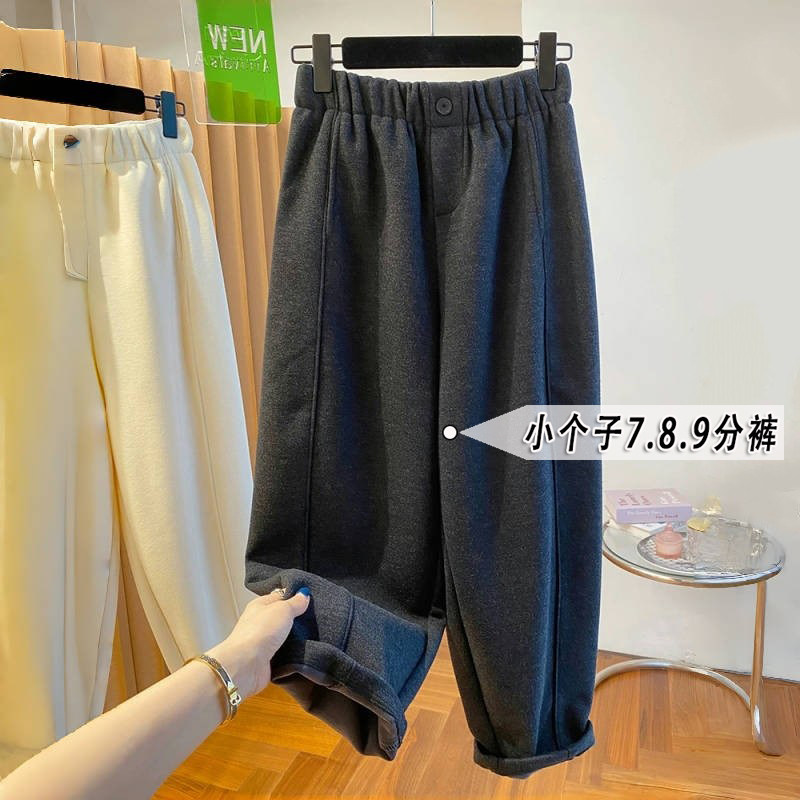 秋冬季加厚深灰色毛呢奶奶裤女145小个子九分阔腿裤显瘦萝卜裤xxs,女装/女士精品,休闲裤,淘宝优惠券,粉丝福利购,淘宝优惠卷