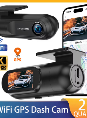 Soam 2K Dash Cam Mini Car Dvr Dual Lens GPS WiFi 24h Parking