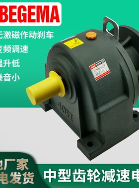 BEGEMA卧式齿轮减速机0.1KW-7.5KW立式380V电机分体式减速头
