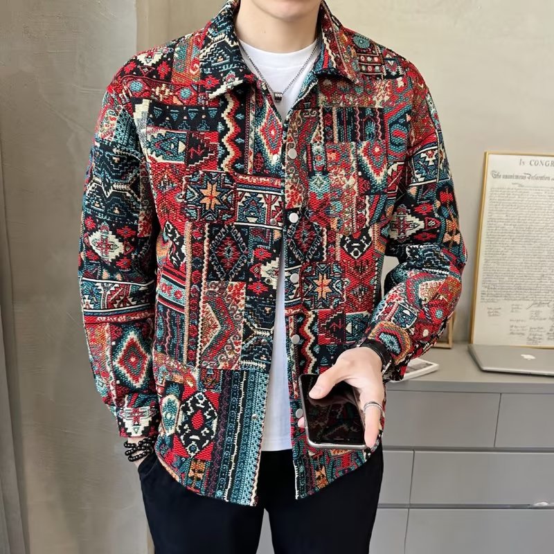 色织提花面料夹克上衣网红同款