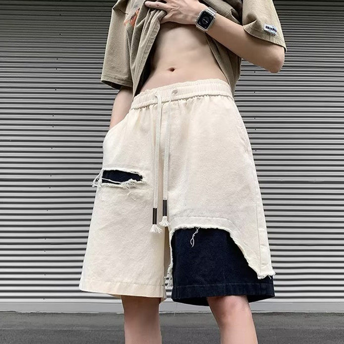 美式vibe破洞短裤男士夏季新款