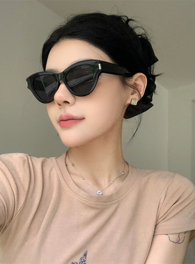 少女CEO复古猫眼墨镜女款大框方圆脸显瘦高级感防紫外线墨镜