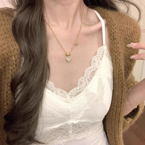 少女CEO | GIRLCEO【幸运四叶草】跑环花朵古中项链路路通项链