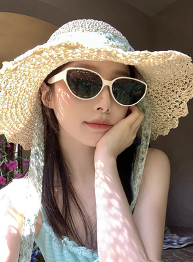 少女CEO复古方圆脸猫眼墨镜女骑行登山护目镜防晒太阳镜防紫外线