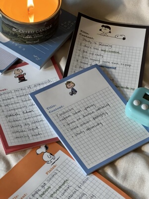 「史努比滋味2.0」新版加厚卡通漫画格纹便签本/拍纸本