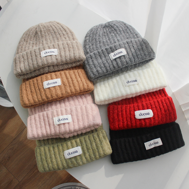 秋冬大头围毛线帽子女宽松百搭休闲冷帽韩版加厚保暖护耳针织帽