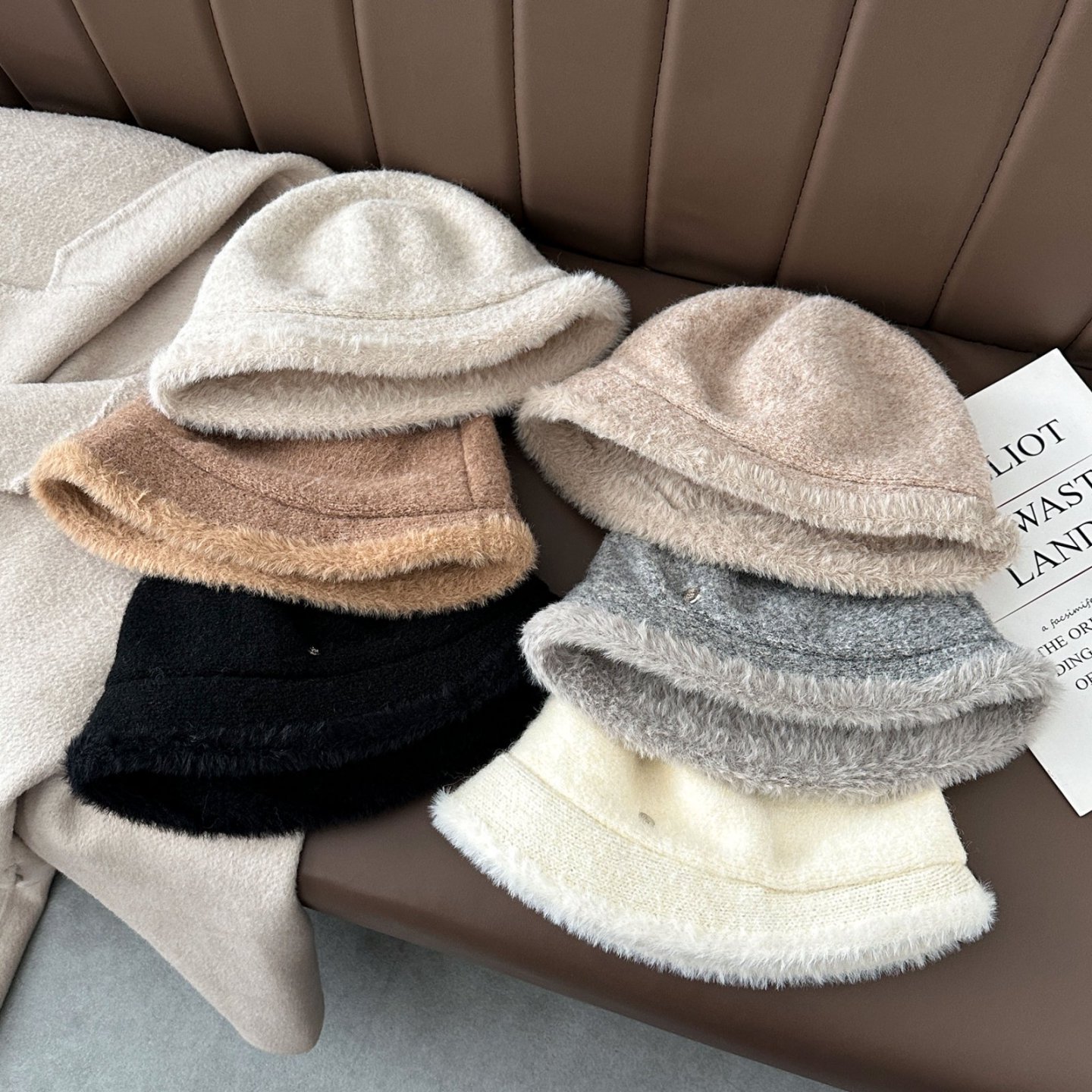 女士针织帽渔夫帽洋气毛线帽盆帽