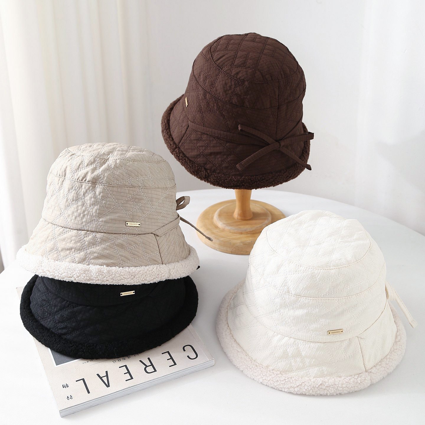 2025新款渔夫帽女秋冬季加绒保暖百搭双面羊羔毛绒水桶盆帽子冬天,服饰配件/皮带/帽子/围巾,帽子,淘宝优惠券,粉丝福利购,淘宝优惠卷