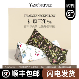 氧家三角枕颈椎枕头护颈椎助睡眠睡觉专用荞麦壳反弓决明子长枕头