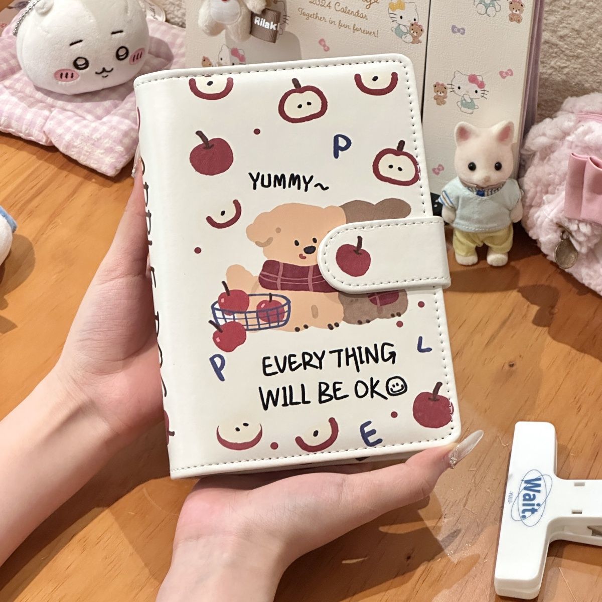 可爱好朋狗a6活页本PU软皮学生日记手账本卡通高颜值磁吸扣笔记本