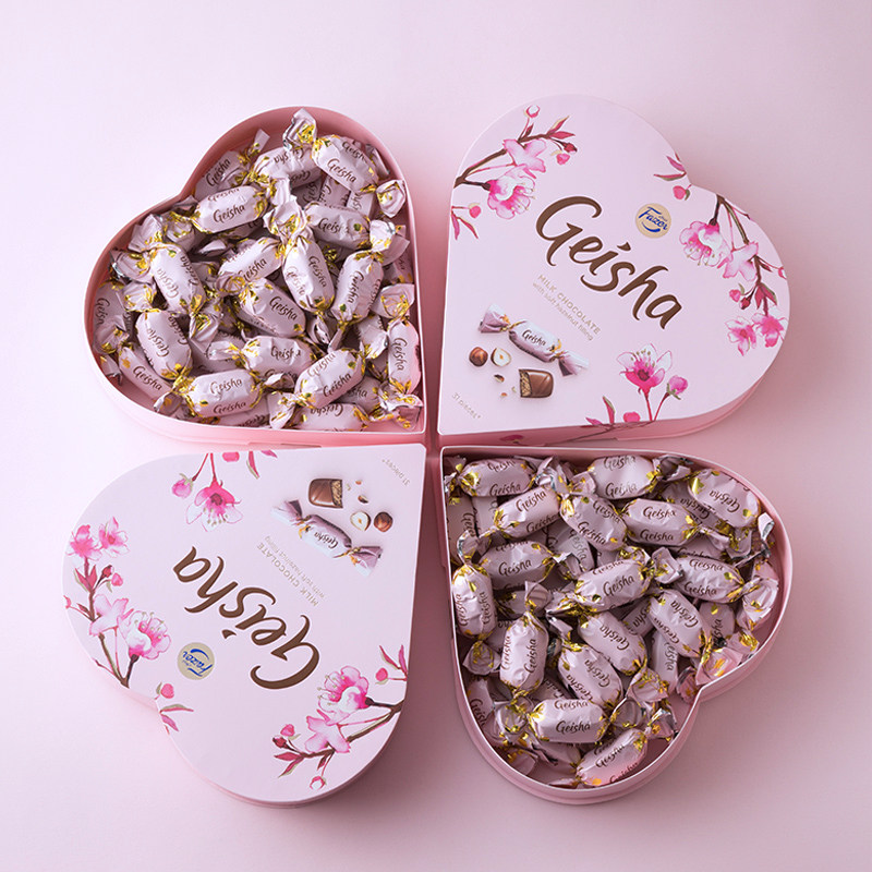 心形巧克力礼盒225g芬兰原装进口盖莎榛仁女友情人节婚庆伴手礼