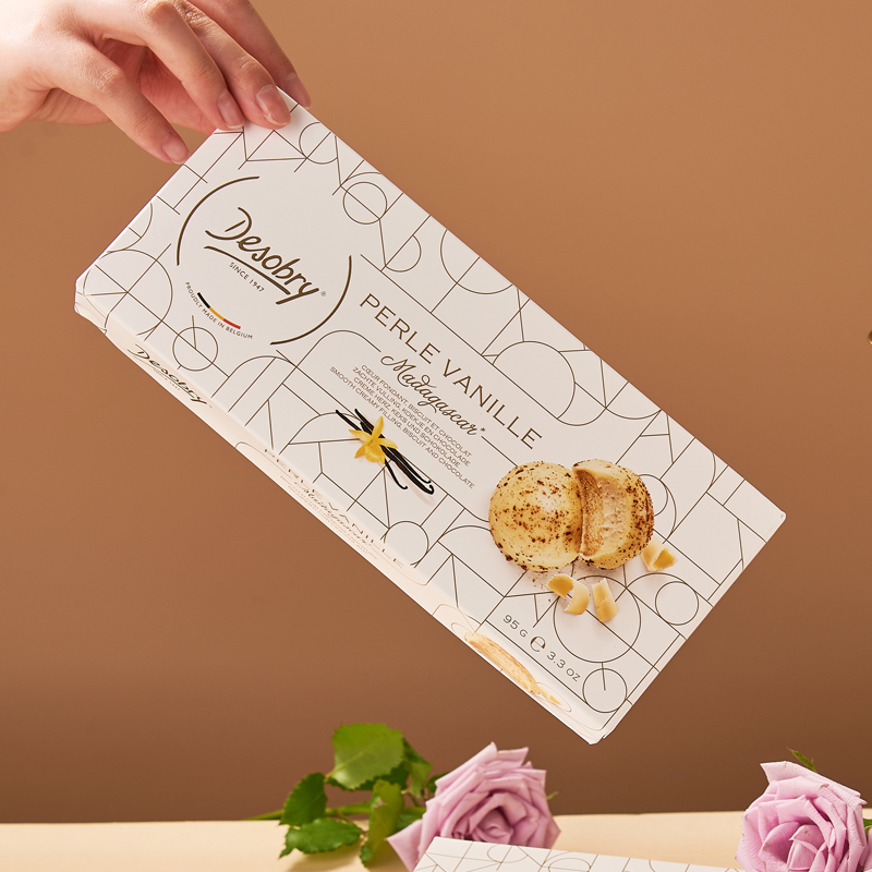 比利时丹卓Desorby进口白巧克力香草口味饼干95g零食小吃春游小食