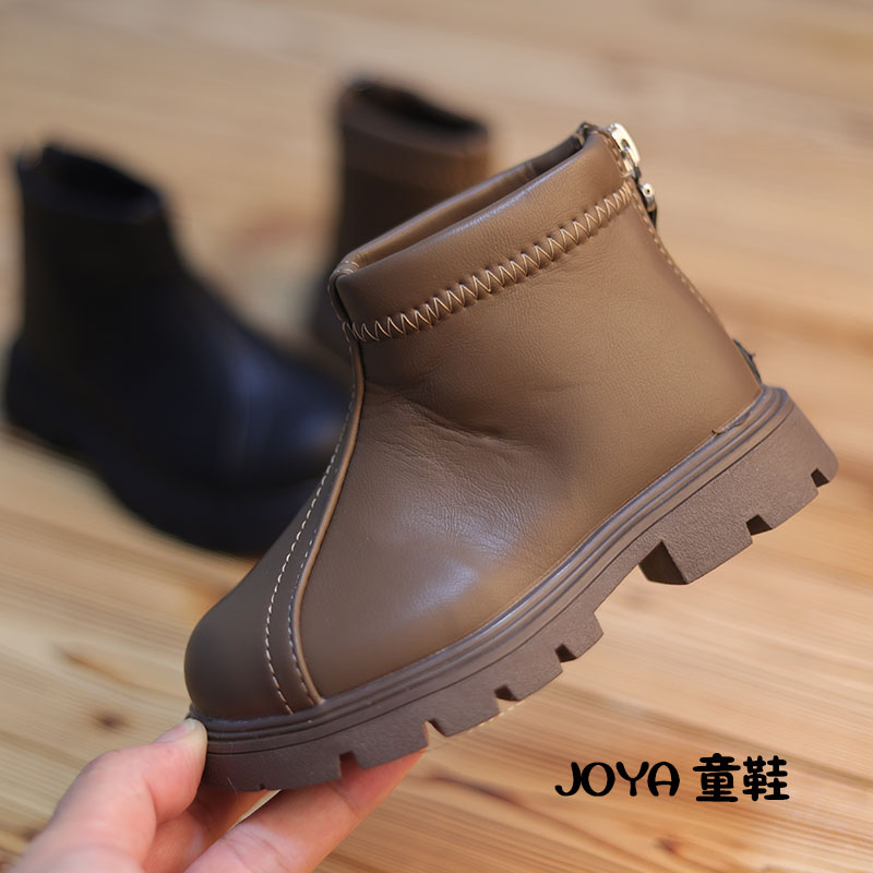 马丁靴男童鞋子中大童2025秋冬季