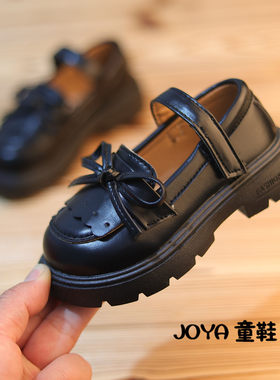 女童皮鞋23-35码洋气厚底乐福鞋