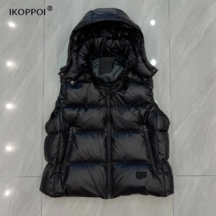 高端新款休闲黑金标鹅绒马甲2025秋冬男女羽绒服背心加厚短款马夹