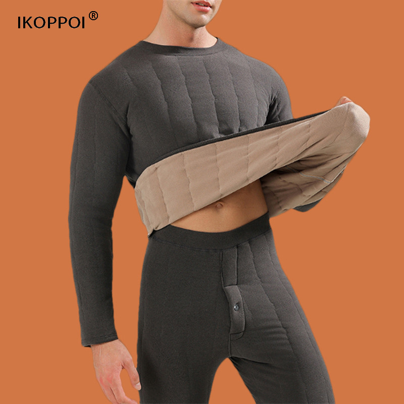 高端男士加绒加厚保暖内衣2025秋冬季防寒特厚秋衣秋裤打底套装女
