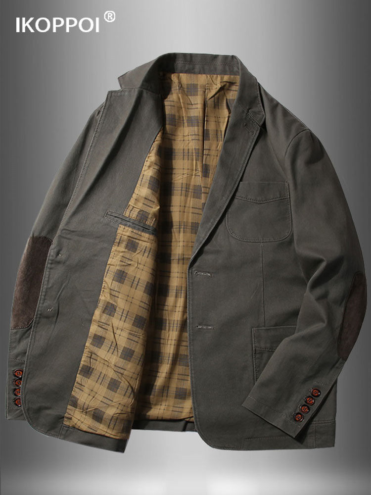 休闲西服男士春秋季高级感纯色雅痞工装外套商务潮流宽松大码西装