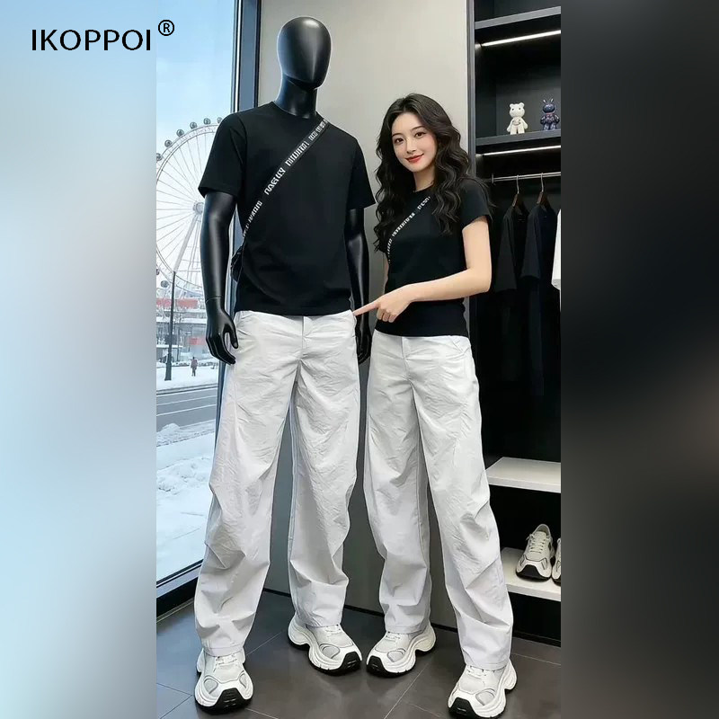 轻奢美式冰丝速干裤子男款2026夏季户外薄款软壳裤休闲运动哈伦裤