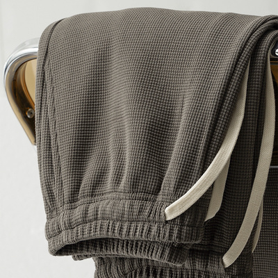 潮牌320g重磅卫裤男士华夫格直筒抽绳休闲裤宽松垂坠感简约运动裤