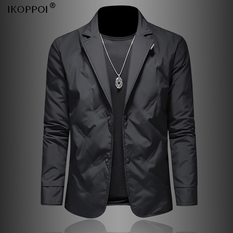 高端男士轻薄款西装羽绒服外套2025秋冬款新款休闲商务高级感西服