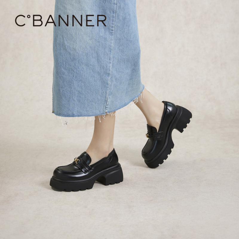 厚底粗跟乐福鞋千百度