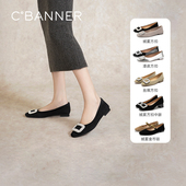 博主推荐 千百度羊皮浅口单鞋 女芭蕾舞鞋 晚晚风休闲鞋 平底百搭