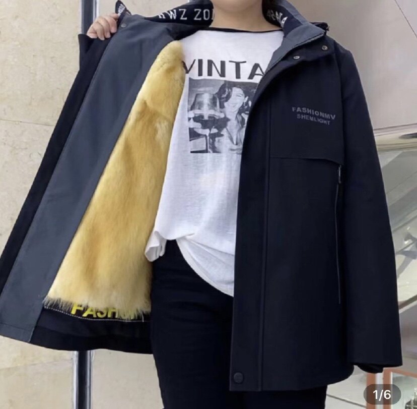 男士商务休闲整皮黄金貂内胆派克服