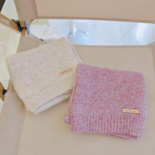 儿童针织毛线围脖女冬季加厚保暖冬天男宝宝韩版长款纯色软糯围巾