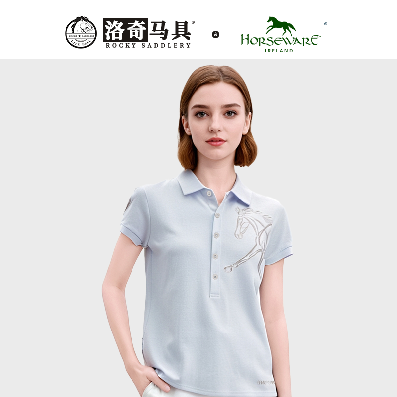 horseware女款刺绣马头短袖衫