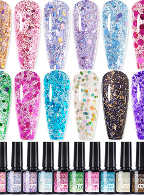 美甲新款亮片色甲油胶Glitter Gel polish甲油色胶美甲胶