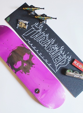 进口滑 ZERO滑板thrasher 小火人 骷髅板面进口组装滑板 包邮