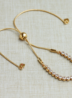 欧美小众ins风满钻锆石手链女闪耀时尚手饰品配饰可调节