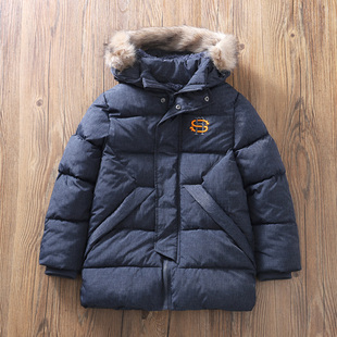 一件过冬~男童中长款棉服加绒夹棉冬外套儿童棉衣外贸童装秋冬B