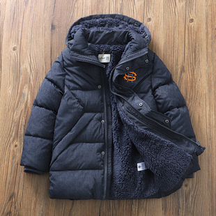 一件过冬！男童中长款加厚棉服加绒冬外套儿童高品质秋冬童装B