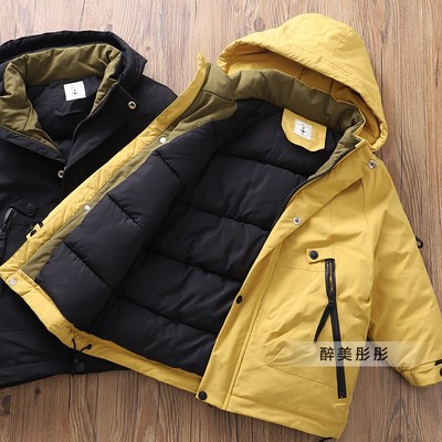 男童秋冬季新款中长款加厚棉服