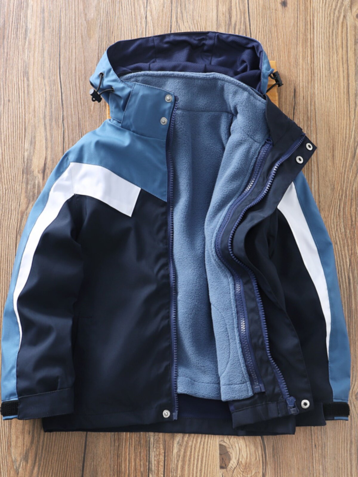 탈부착 안감이 있는 아동용 쓰리인원 자켓 벨벳 자켓 남아용 방풍 자켓 윈드 브레이커 대외 무역 아동복 6