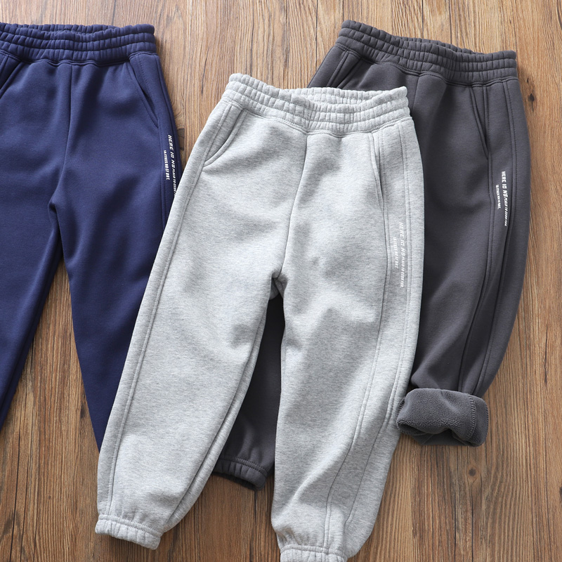 男童加绒保暖卫裤秋冬运动裤