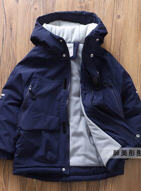 童装男童秋冬新款夹棉加厚棉服