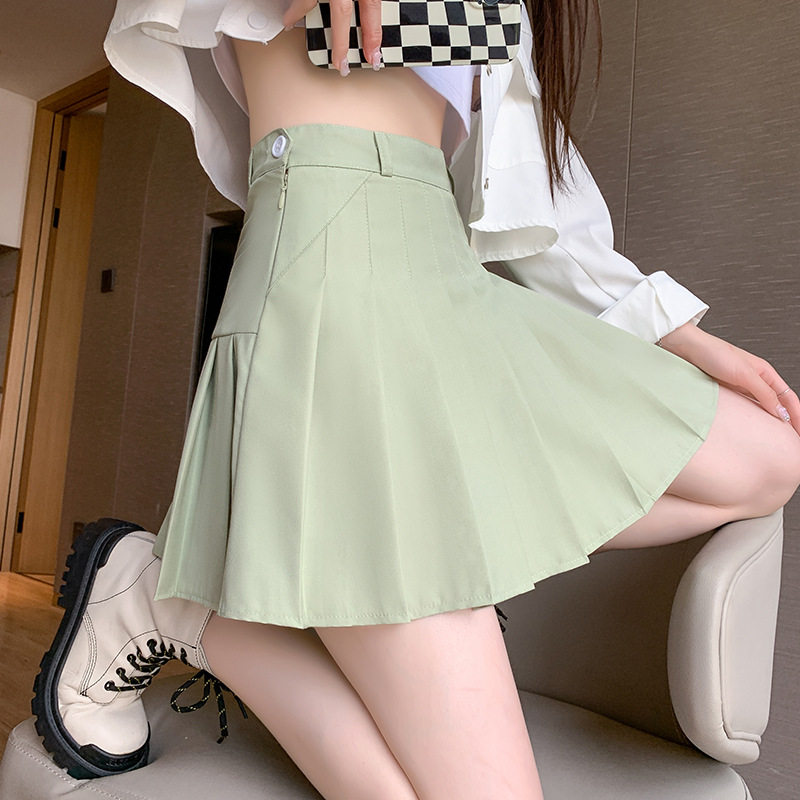 网红百褶裙学院风少女春夏防走光半身裙