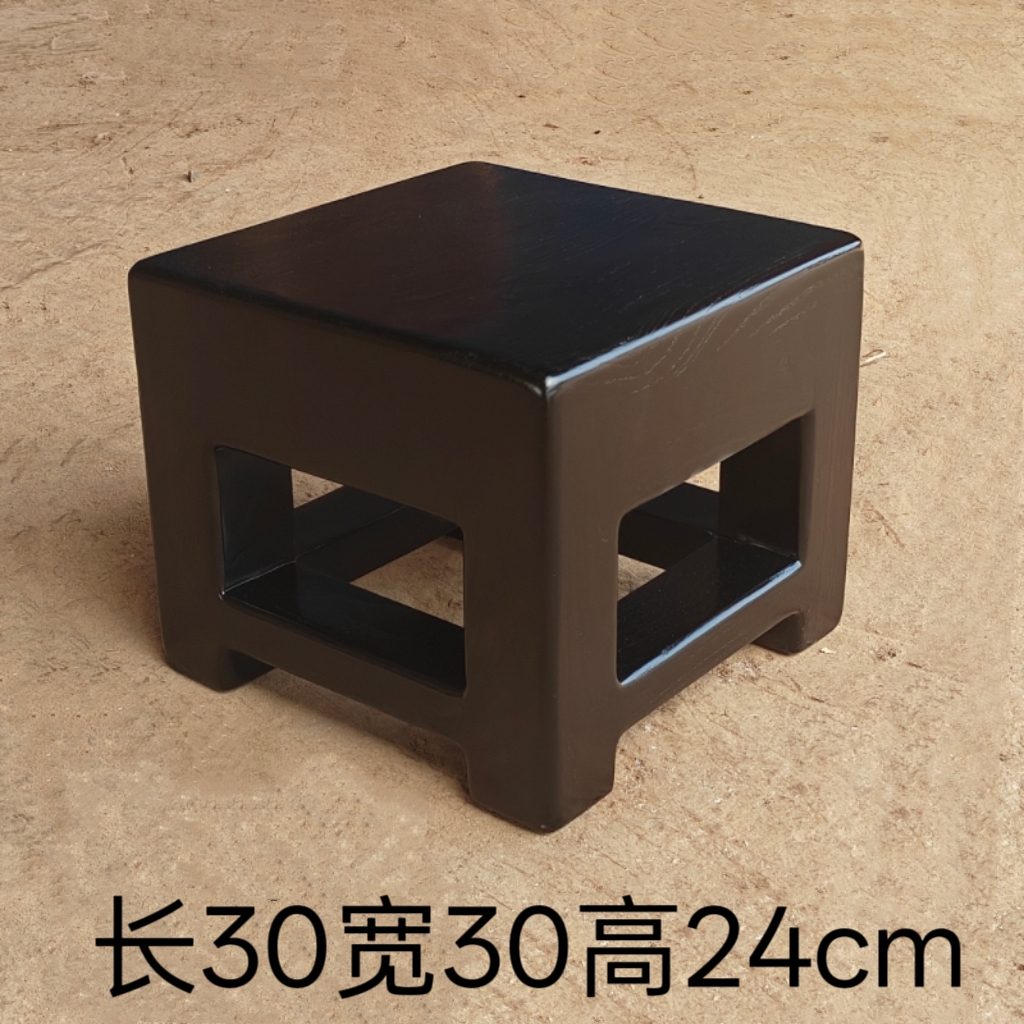 黑色老榆木长方形实木凳四方凳加固简约简易坐凳家用矮凳铺面板凳