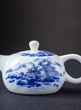 七色福青花瓷陶瓷茶壶单壶景德镇