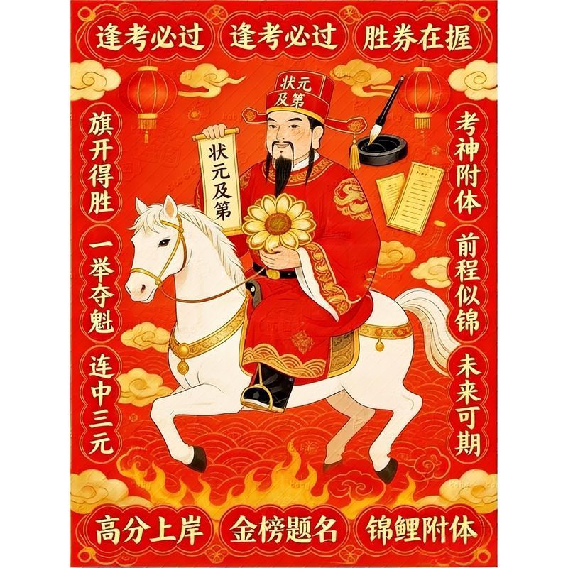 逢考必过金榜题名海报自