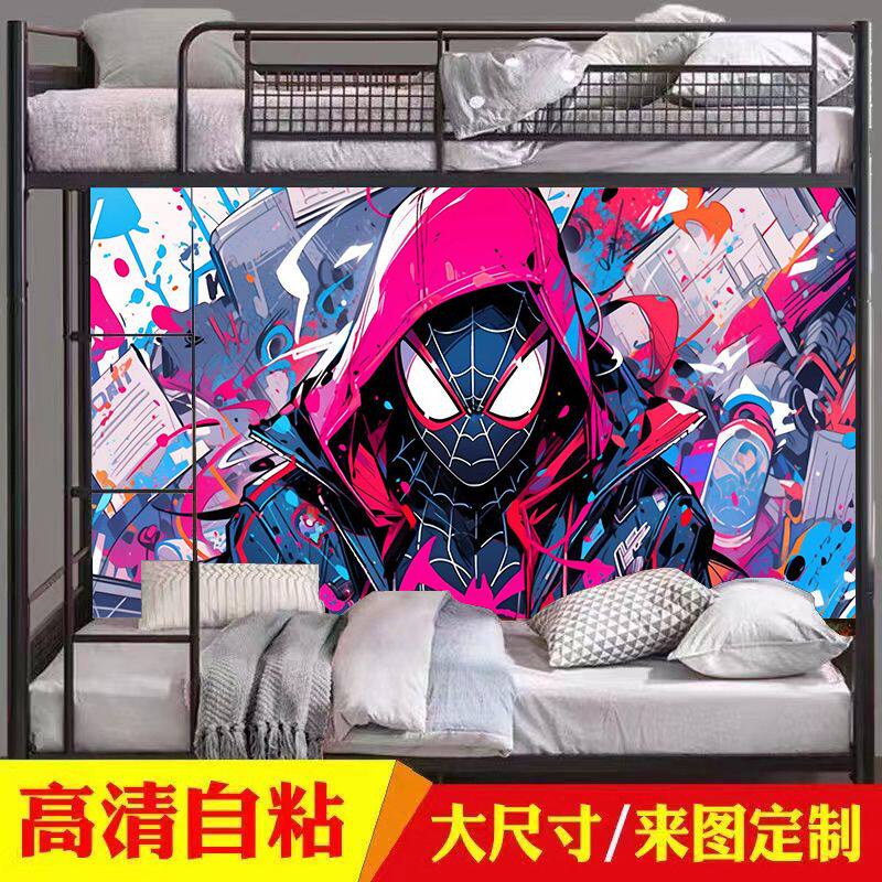 动漫海报贴纸超大二次元宿舍高清学生宿舍墙纸卧室装饰壁纸定制
